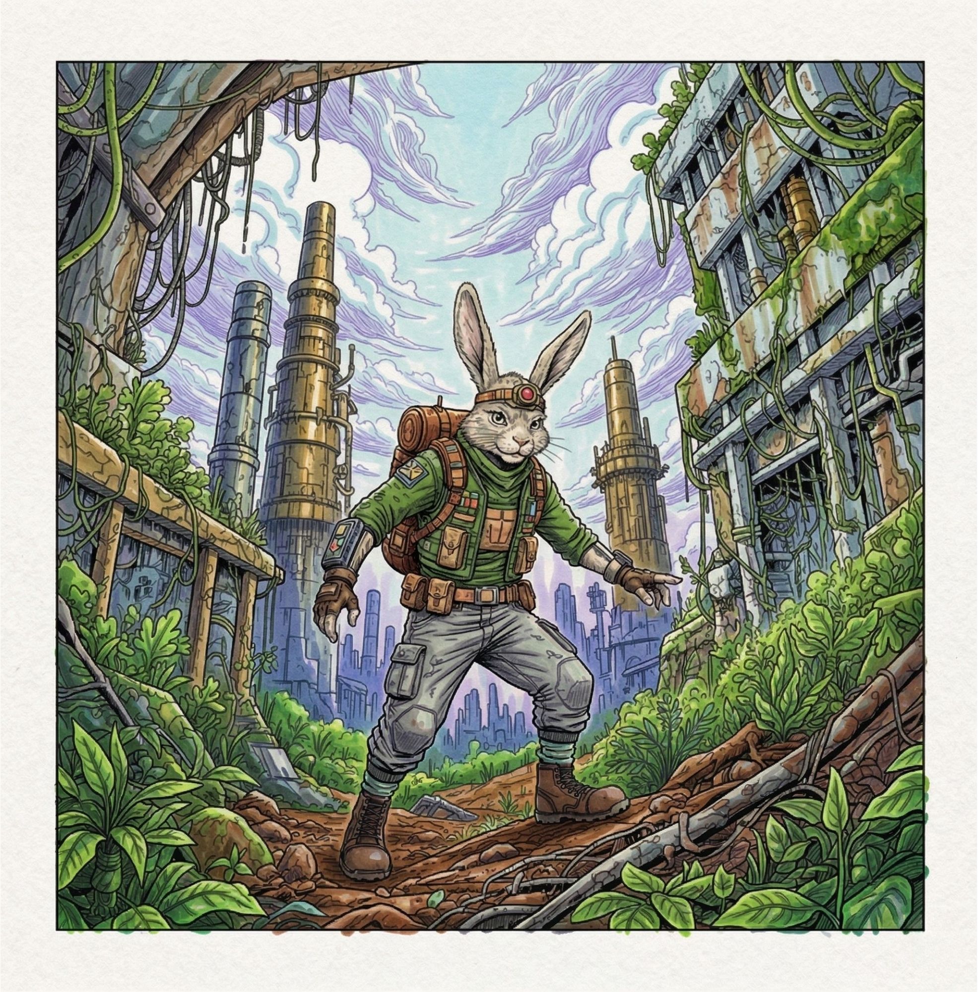 Lapin western colorié